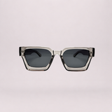 Urban Edge Rectangular Sunglasses - Transparent Grey