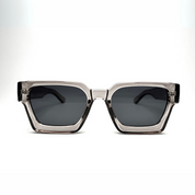 Urban Edge Rectangular Sunglasses - Transparent Grey